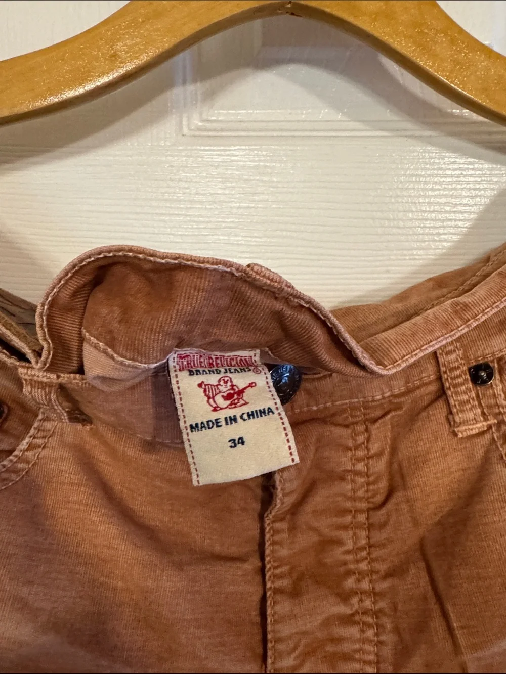True Religion Men's Corduroy Pants in Rust